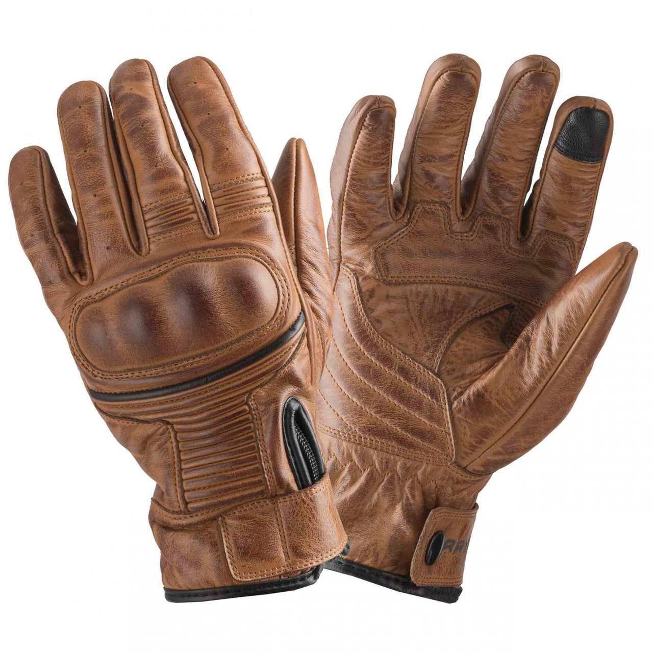Rayven Vintage Motorcycle Motorbike Touring CE Leather Gloves – Summer Cruiser-Win Impex Moto