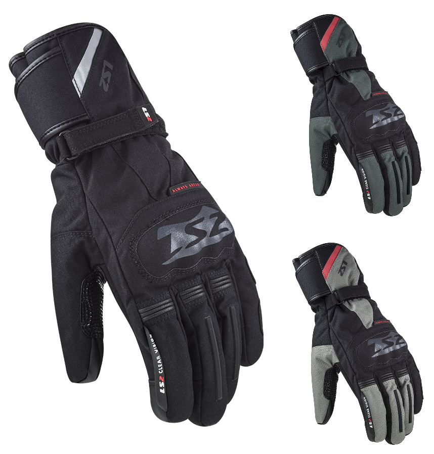 LS2 Snow Man Waterproof Textile Touring Motorbike Gloves-Win Impex Moto