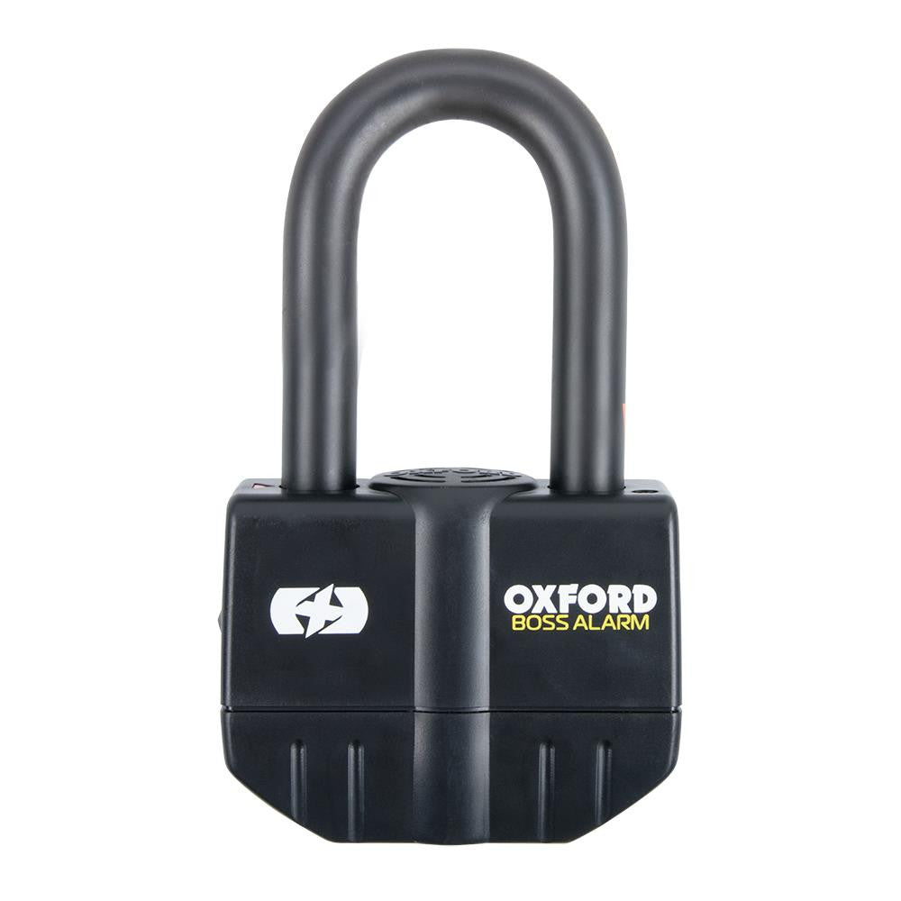 Oxford Boss Alarm 16mm Motorbike Padlock Black-Win Impex Moto