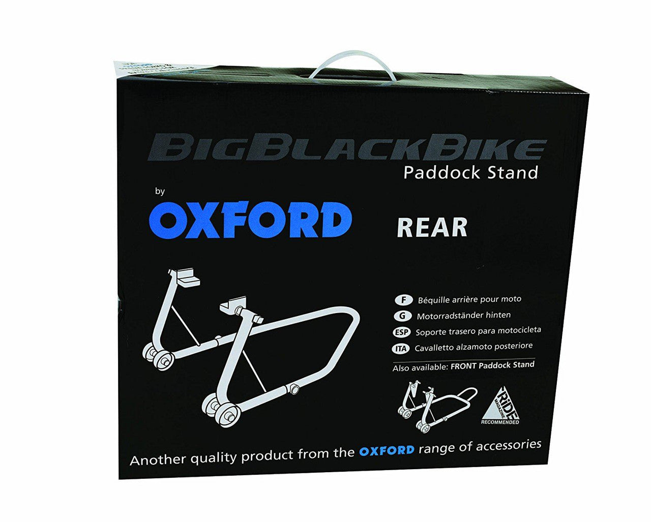 Oxford SP821 Big Black Motorbike Rear Paddock Stand-Win Impex Moto