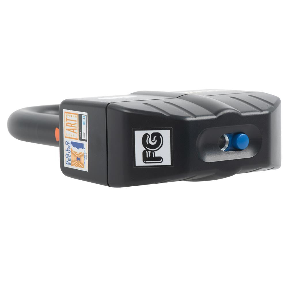 Oxford Boss Alarm 16mm Motorbike Padlock Black-Win Impex Moto