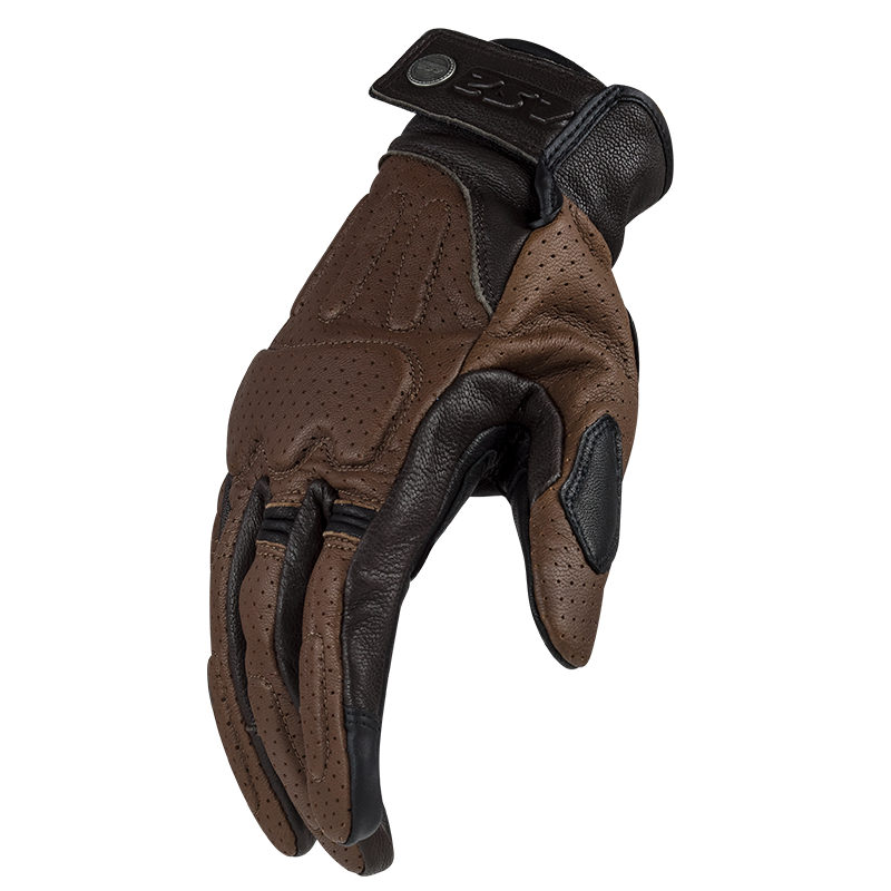 LS2 Rust Man Motorcycle Motorbike Vintage Leather Gloves Black & Brown-Win Impex Moto
