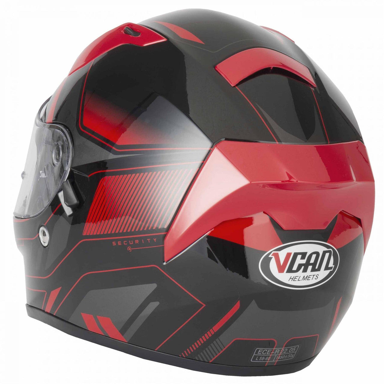 Vcan H128 Motorcycle Quick Release Helvet Helmet - Green/Red/Yellow-Win Impex Moto