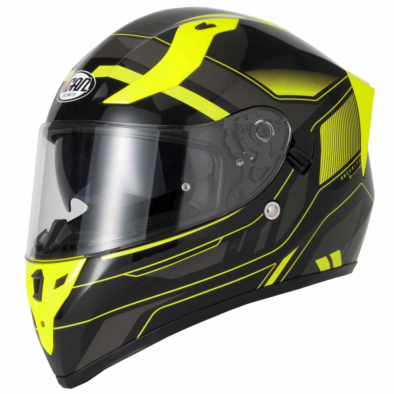 Vcan H128 Motorcycle Quick Release Helvet Helmet - Green/Red/Yellow-Win Impex Moto
