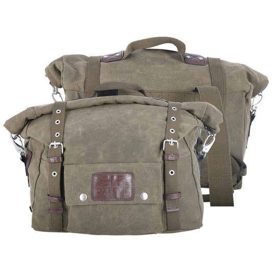 Oxford Heritage Motorcycle Panniers Khaki-Win Impex Moto
