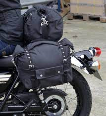 Oxford Heritage Motorcycle Roll Bag Panniers Luggage Black 30L-Win Impex Moto