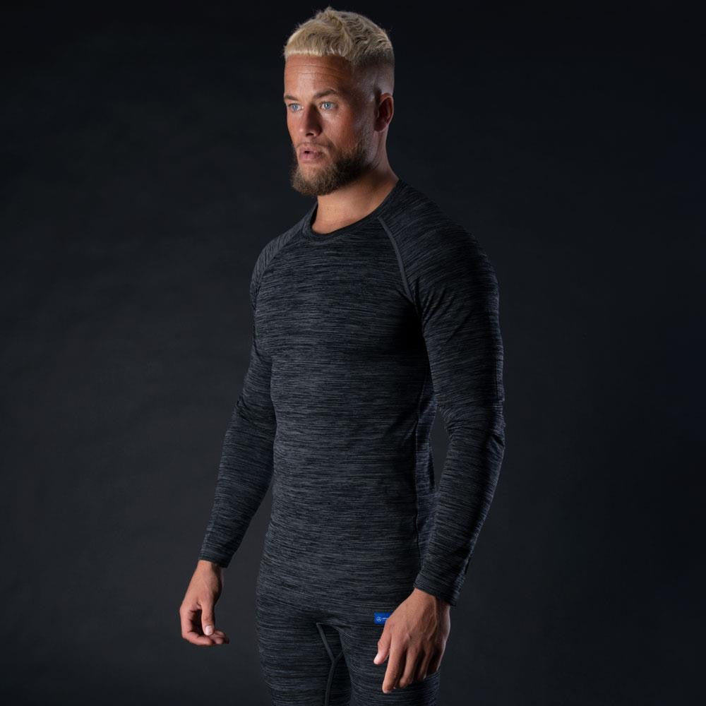 Oxford Advanced Base Layer MS Top Charcoal Marl-Win Impex Moto