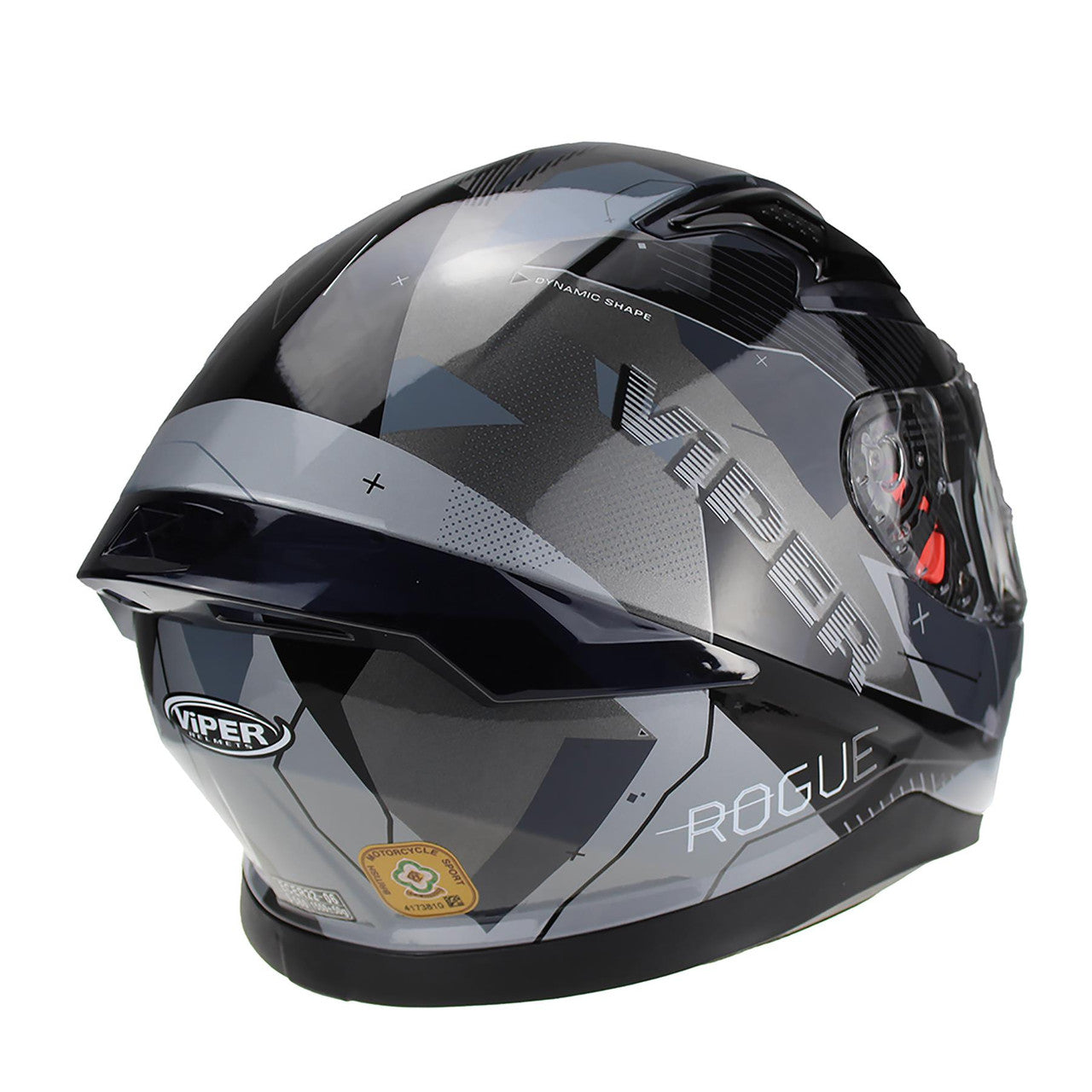 VIPER RSV95 ROGUE BLACK GREY FULL FACE STREET MOTORBIKE MOTORCYCLE HELMET UK-Win Impex Moto