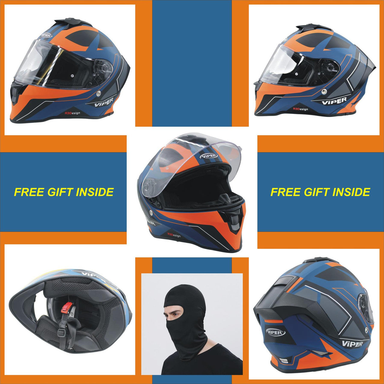 VIPER RS55 FULL FACE MOTORCYCLE HELMET RACING EDITION GIFT-Win Impex Moto