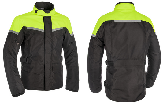 Spartan Long WP Men's Motorcycle Motorbike Jacket - Black/Fluo-Win Impex Moto