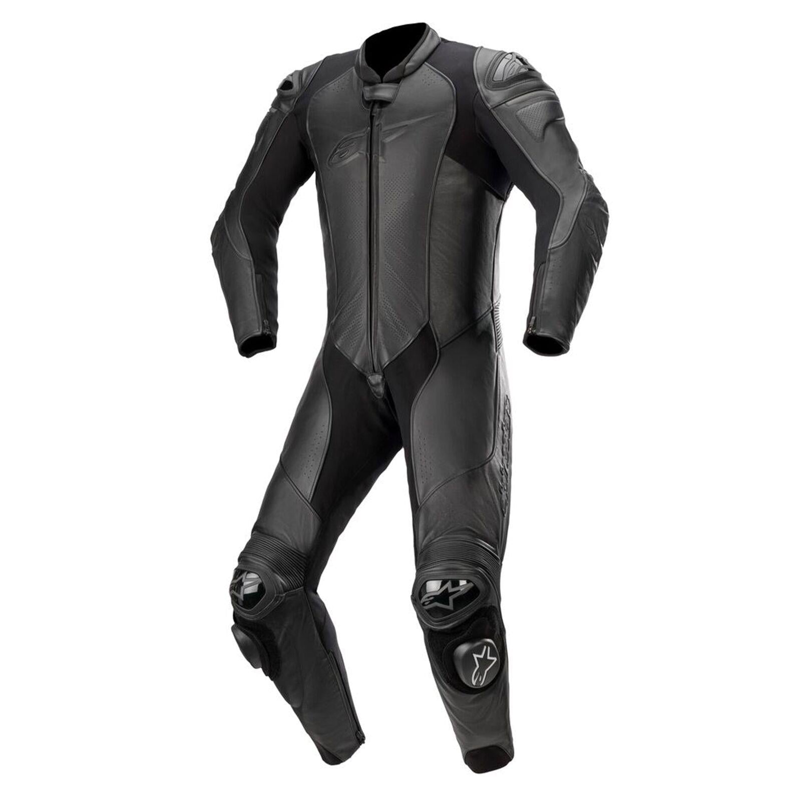 Alpinestars GP Plus V3 Graphite Motorcycle Motorbike 1 Piece Leather Suit Black-Win Impex Moto