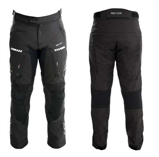 Rayven Road Motorcycle Motorbike Waterproof Regular Leg Trousers – Black-Win Impex Moto