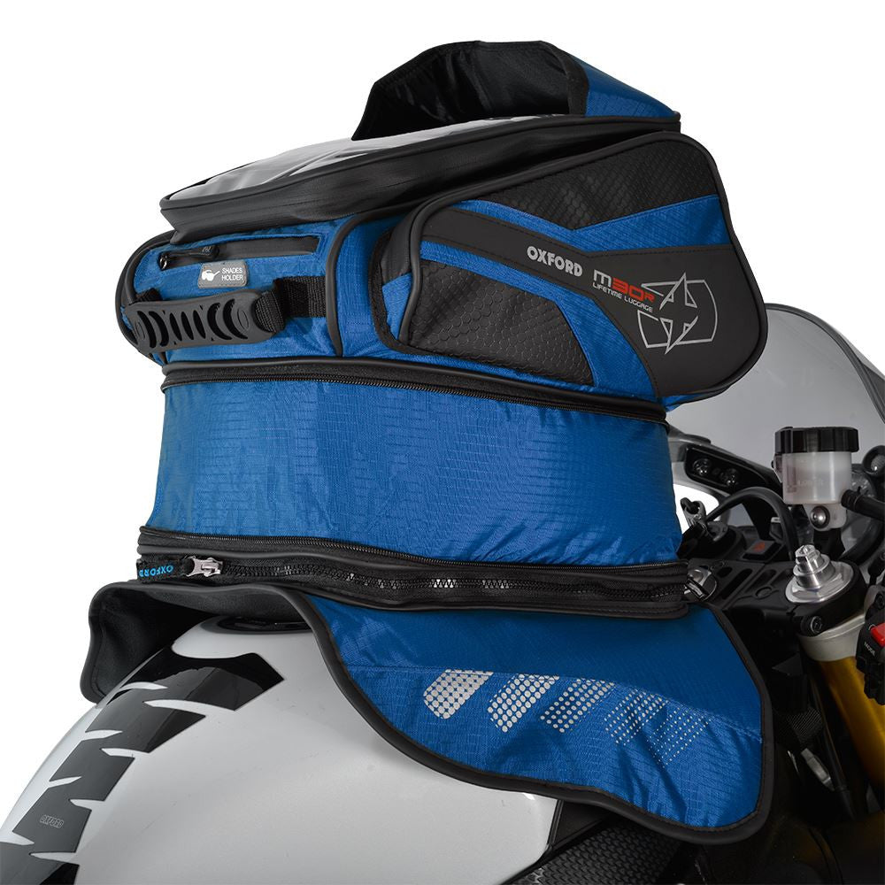 Oxford M30R Magnetic Tank Bag Motorcycle Luggage- 30L Blue-Win Impex Moto