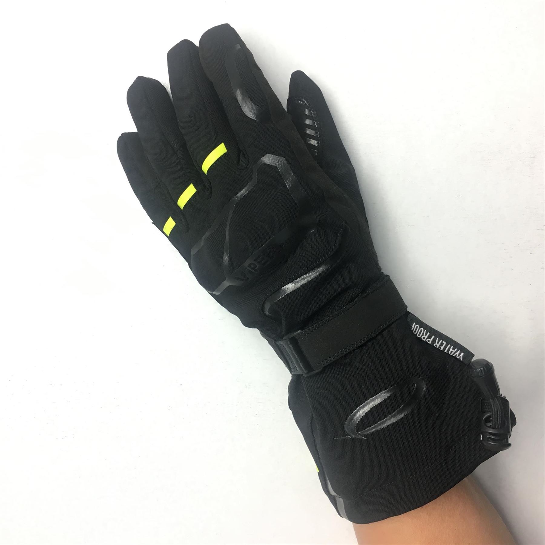 Viper Shadow 10 CE Approved Waterproof Motorcycle Motorbike Black Gloves-Win Impex Moto