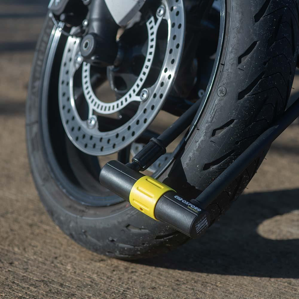 Oxford Magnum Duo Motorcycle U-lock (170x315mm) with Bracket & Cable-Win Impex Moto