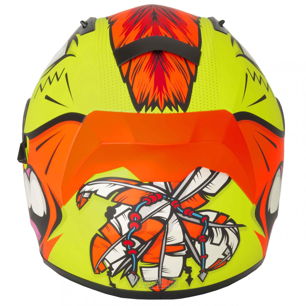 Vcan H128 Mohawk Full Face Motorcycle Helmet – Yellow/Orange-Win Impex Moto