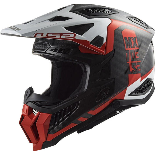 LS2 MX703 X-FORCE VICTORY MOTORCYCLE HELMET RED WHITE-Win Impex Moto