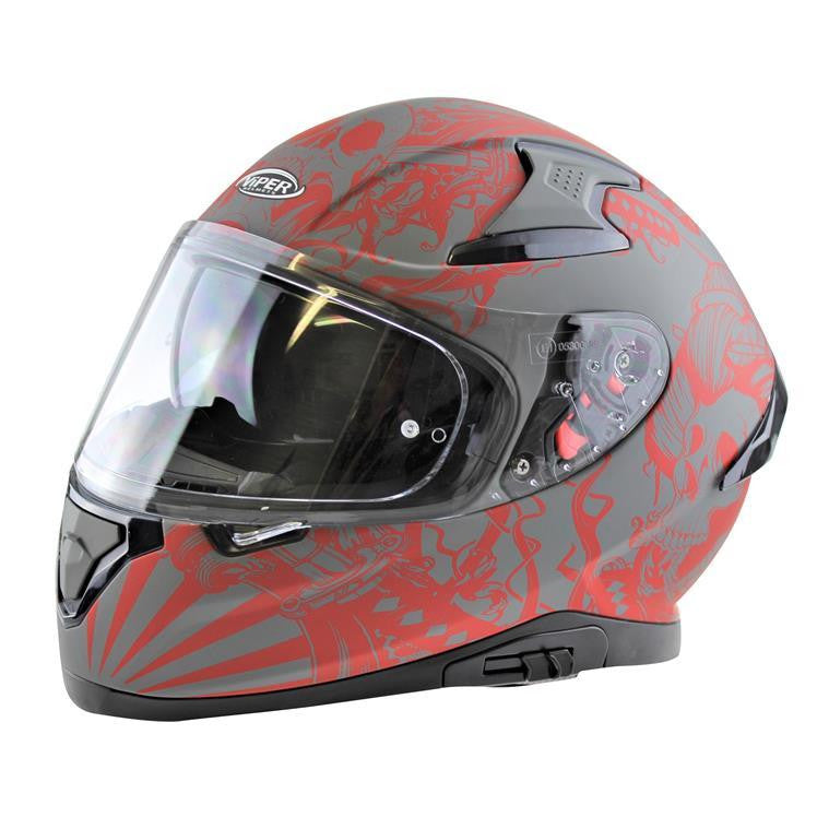 VIPER RSV95 SKULL EDITION MOTORCYCLE FULL FACE HELMET NEAR U-Win Impex Moto