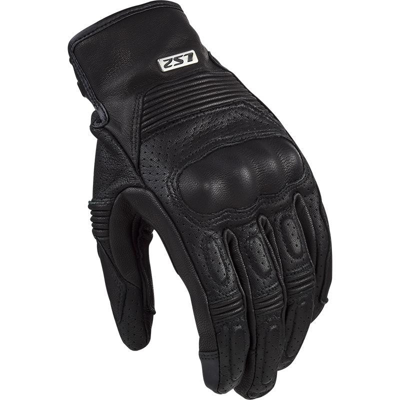 LS2 Duster Motorcycle Bike Goatskin Gloves Black-Win Impex Moto