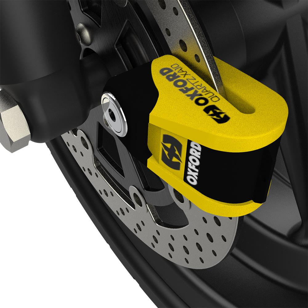 Oxford Quartz XA10 Alarm Disc Lock Yellow/Black-Win Impex Moto