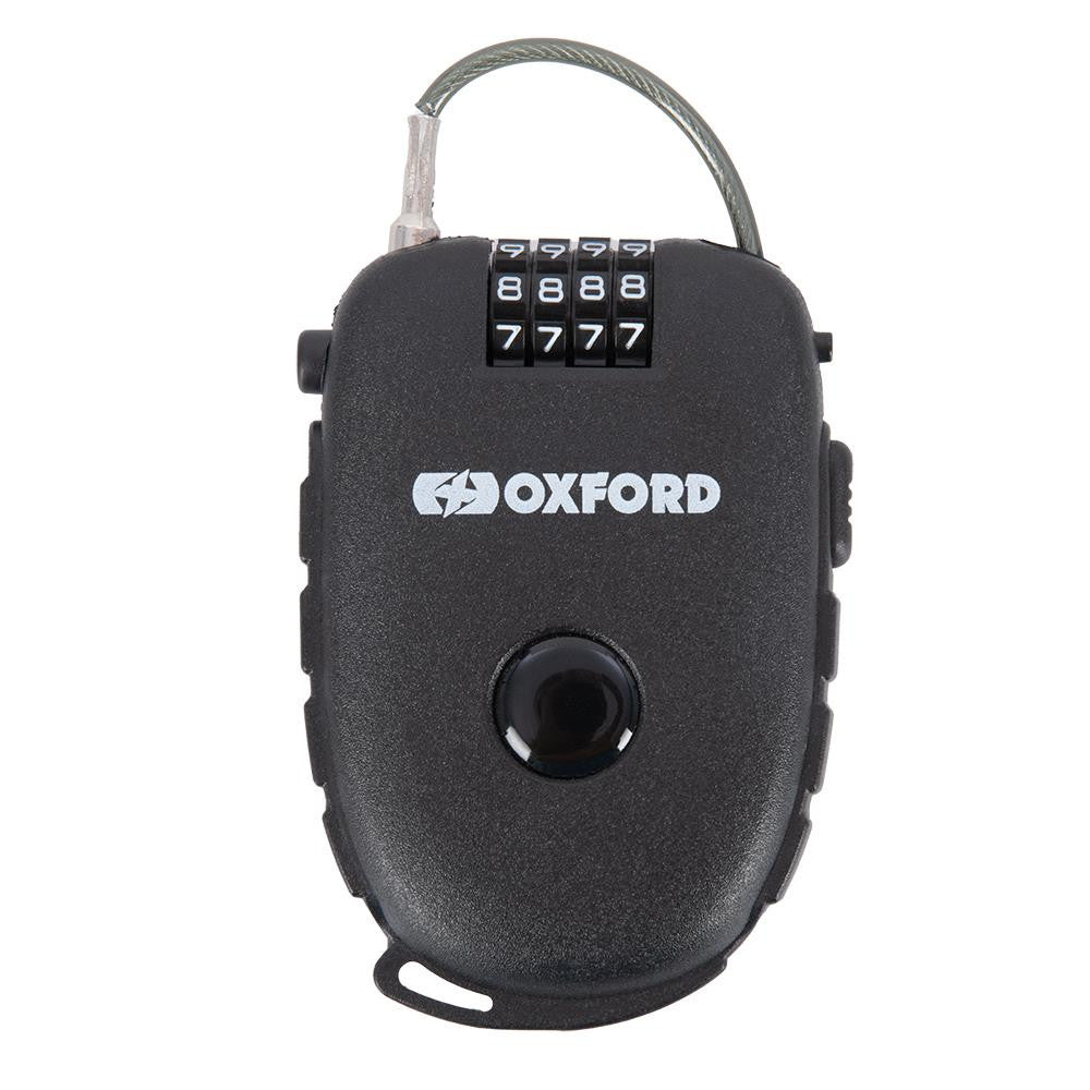 Oxford Retra Motorcycle Bike Scooter Helmet Lock Quick Release Combination Cable-Win Impex Moto
