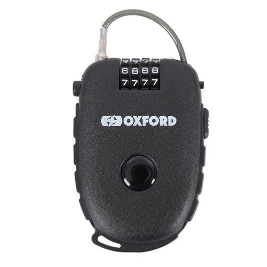 Oxford Retra Motorcycle Bike Scooter Helmet Lock Quick Release Combination Cable-Win Impex Moto