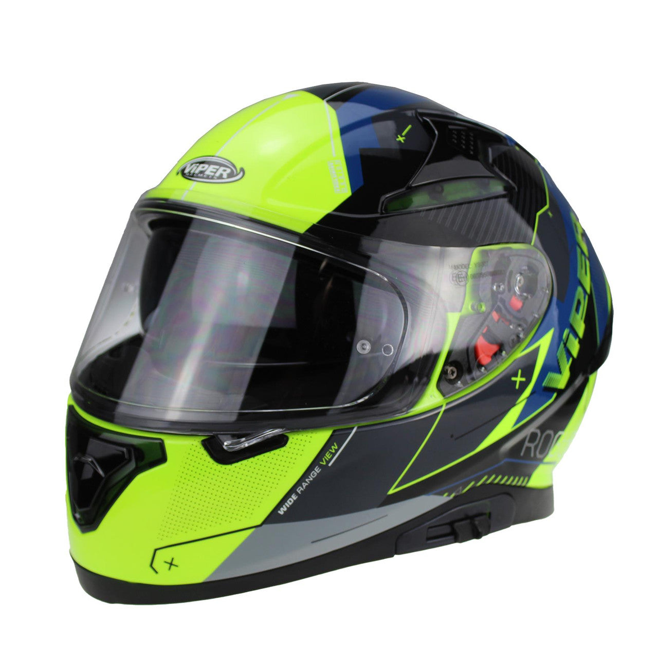 VIPER RSV95 ROGUE BLACK BLUE FULL FACE ROAD CRASH MOTORBIKE MOTORCYCLE HELMET-Win Impex Moto