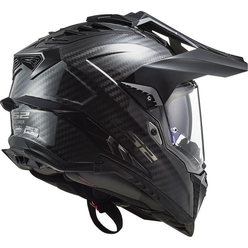 LS2 MX701 Explorer Carbon Fibre Adventure Motorbike Off-Road Helmet Black-Win Impex Moto