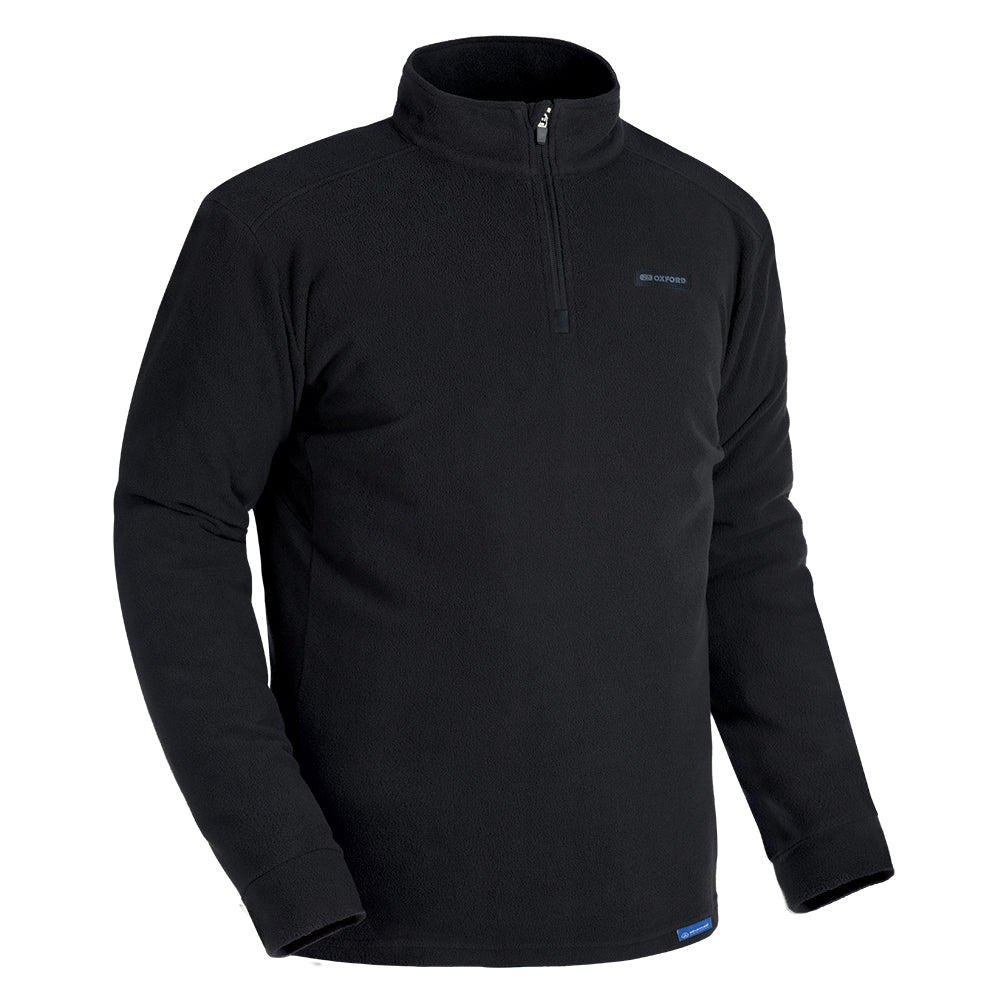 Oxford Advanced Micro Fleece 1/2 Neck MS Top Black-Win Impex Moto