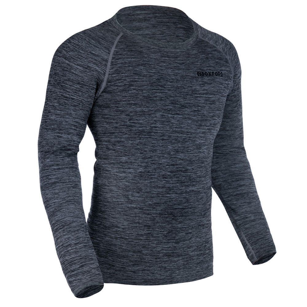 Oxford Advanced Base Layer MS Top Charcoal Marl-Win Impex Moto