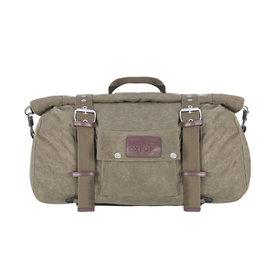 Oxford Heritage Roll Bag Motorcycle Luggage Khaki 30L-Win Impex Moto
