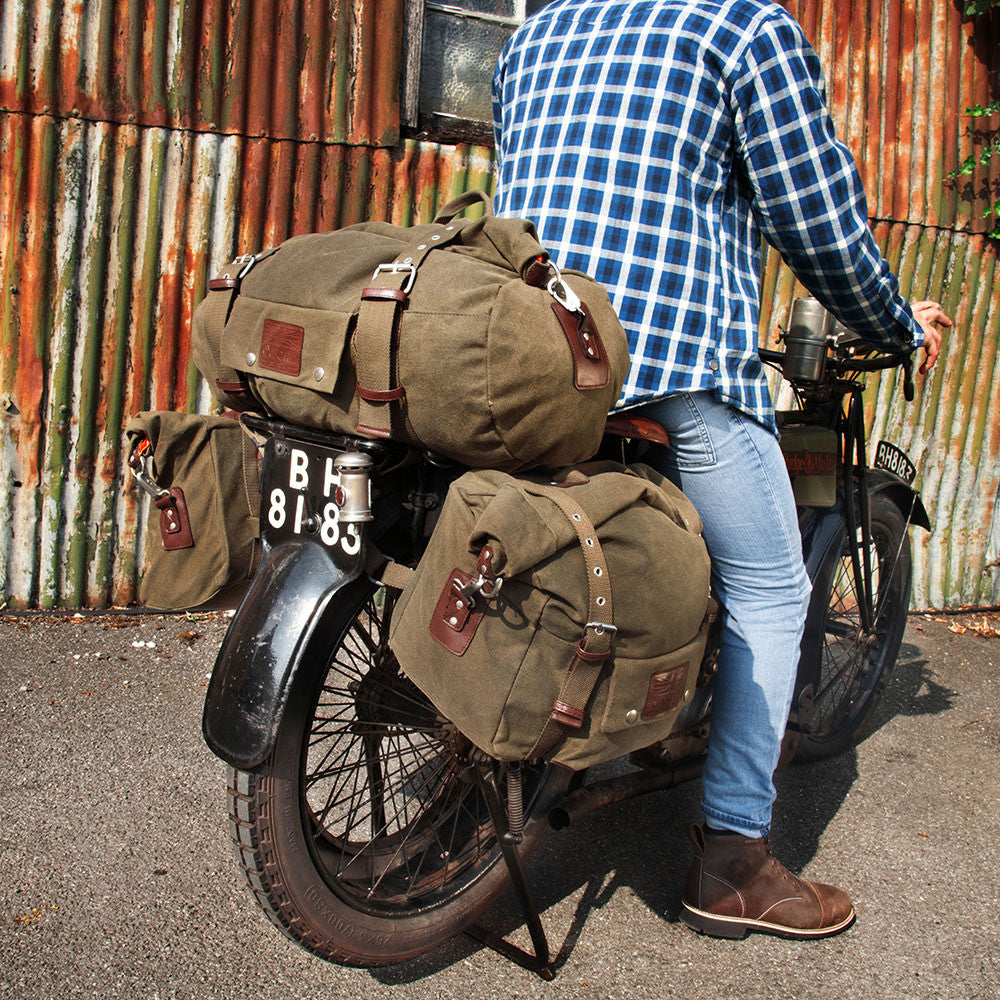 Oxford Heritage Roll Bag Motorcycle Luggage Khaki 30L-Win Impex Moto