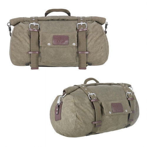 Oxford Heritage Roll Bag Motorcycle Luggage Khaki 30L-Win Impex Moto