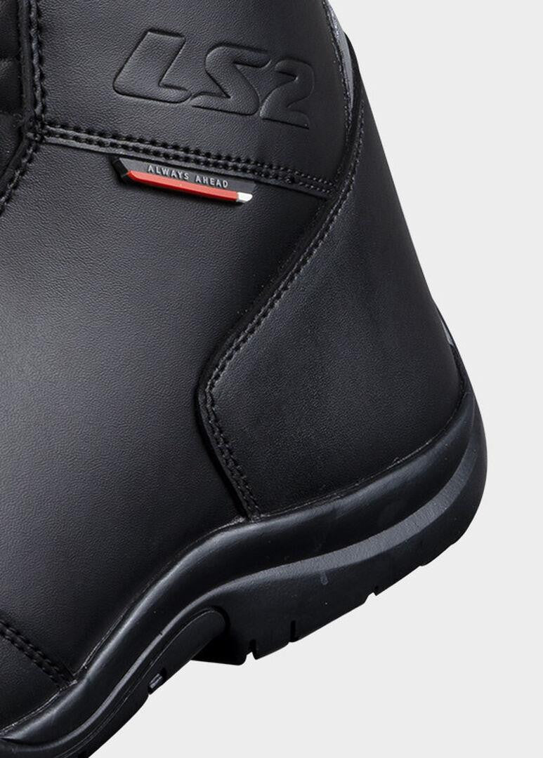 LS2 Urano Cowhide Leather Motorbike Boots Waterproof Black-Win Impex Moto