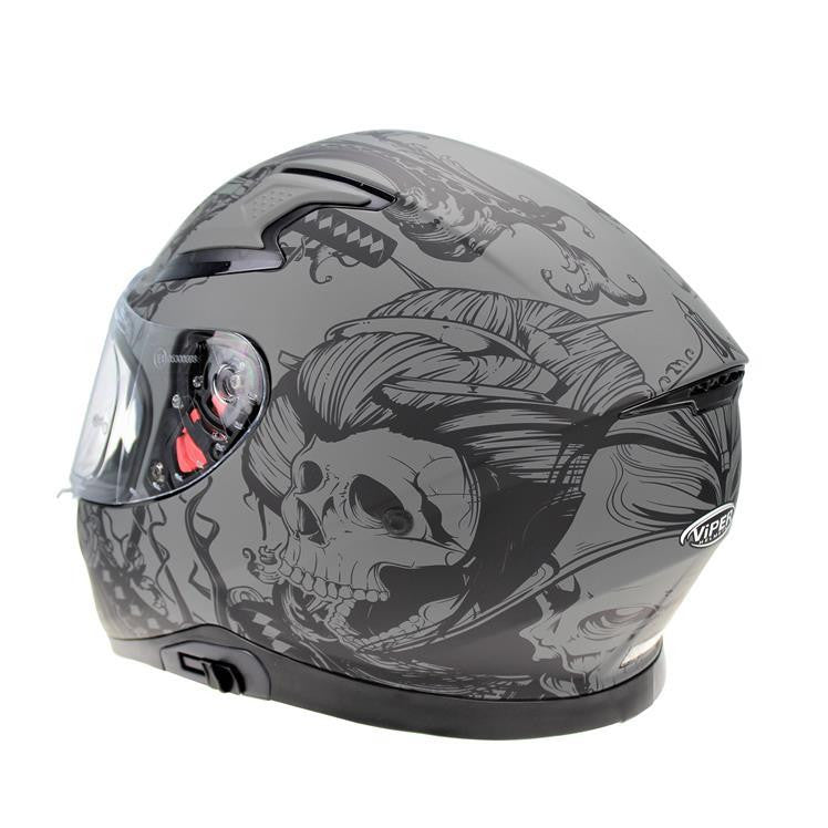 VIPER RSV95 SKULL EDITION MOTORCYCLE FULL FACE HELMET NEAR U-Win Impex Moto