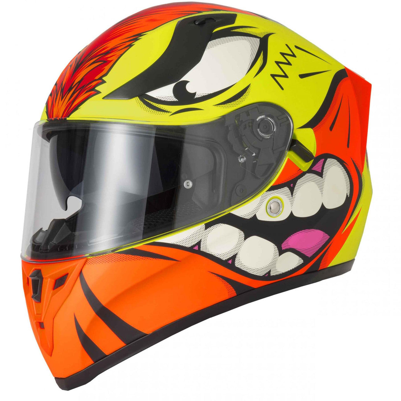 Vcan H128 Mohawk Full Face Motorcycle Helmet – Yellow/Orange-Win Impex Moto