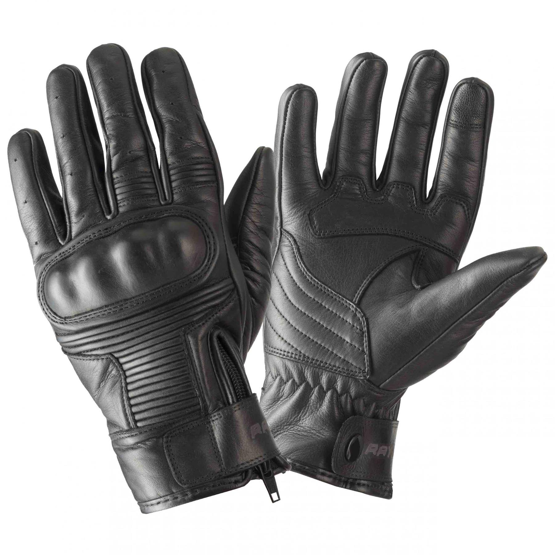 Rayven Vintage Motorcycle Motorbike Touring CE Leather Gloves – Summer Cruiser-Win Impex Moto