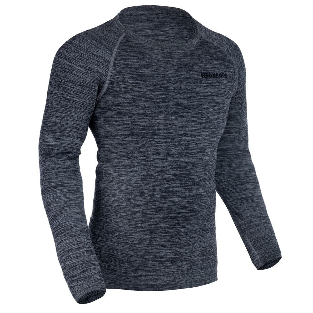 Oxford Advanced Base Layer MS Top Charcoal Marl-Win Impex Moto