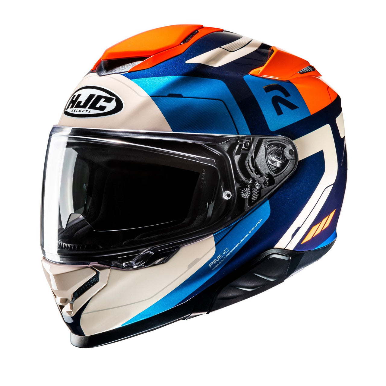 HJC RPHA 71 Motorbike Full Face Helmet Cozad MC27 Blue Orange / Fluo Yellow-Win Impex Moto