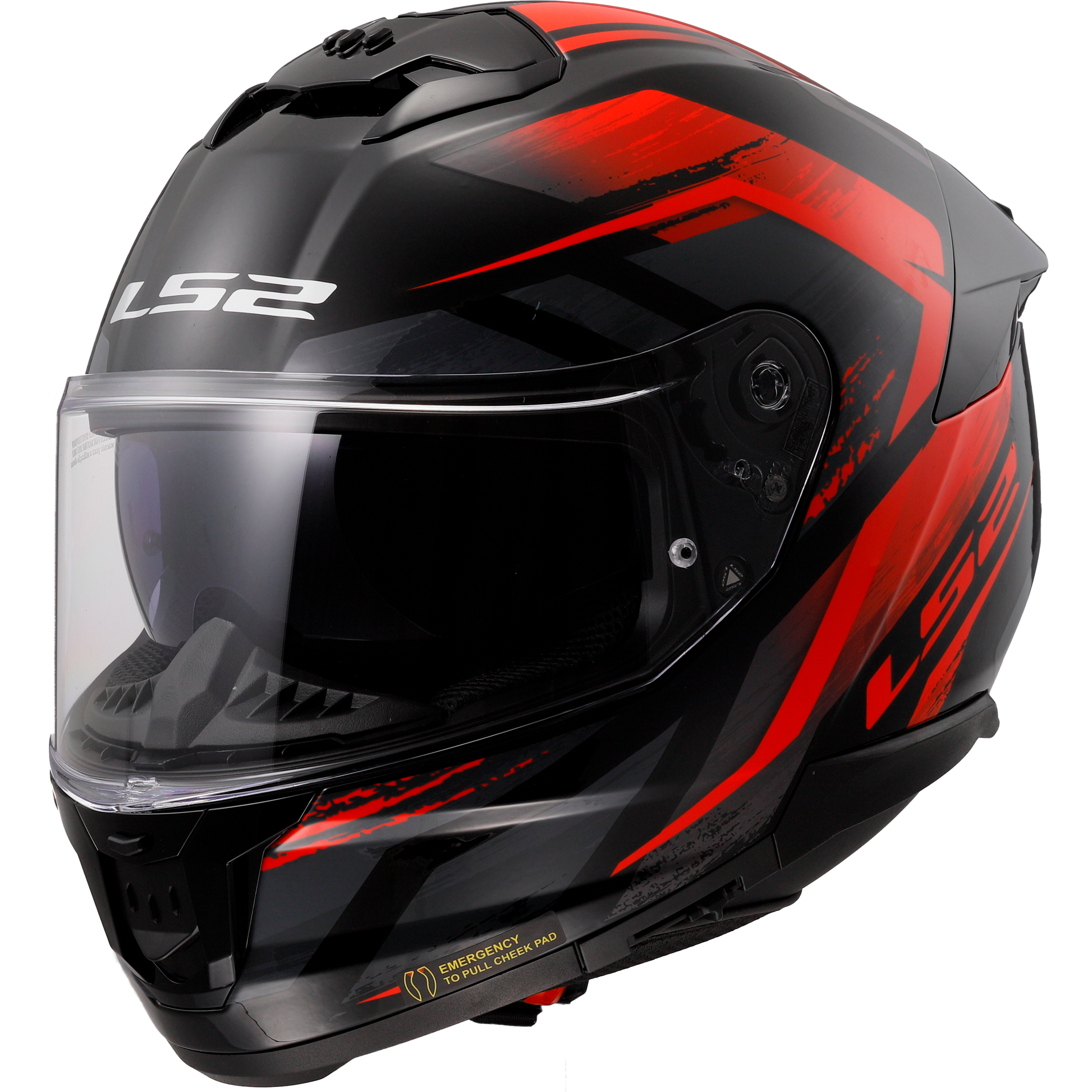 LS2 FF808 Stream II Fury Black Red Full Face Motorbike Helmet Ece22.06-Win Impex Moto