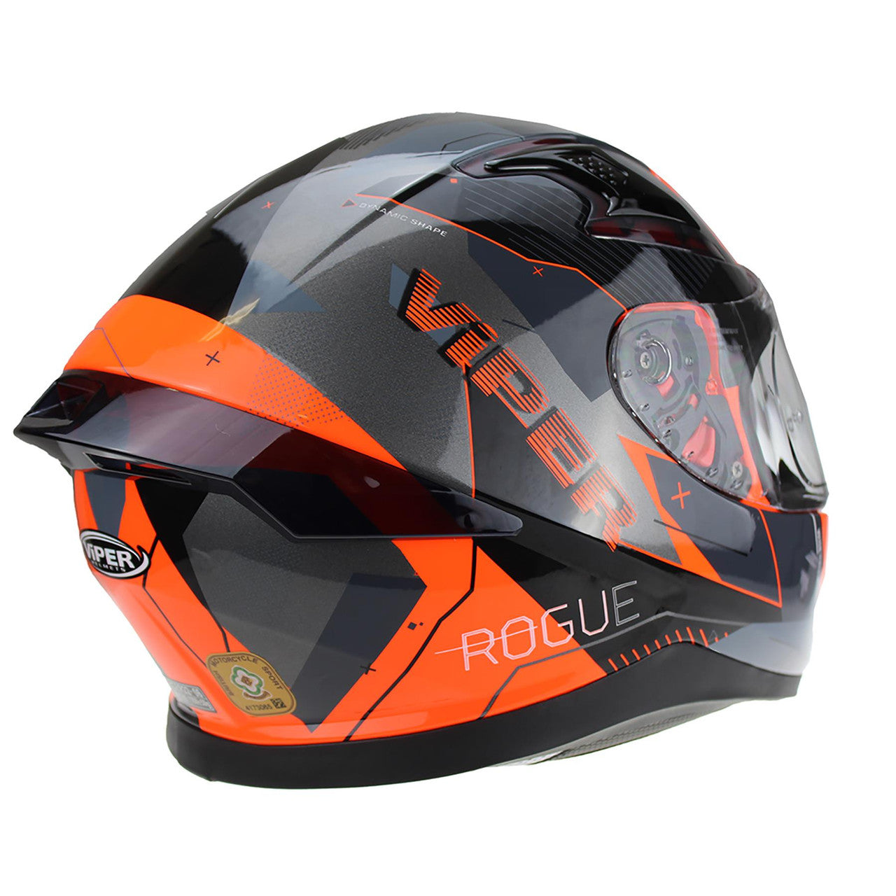 VIPER RSV95 ROGUE BLACK ORANGE FULL FACE MOTORBIKE MOTORCYCLE HELMET-Win Impex Moto