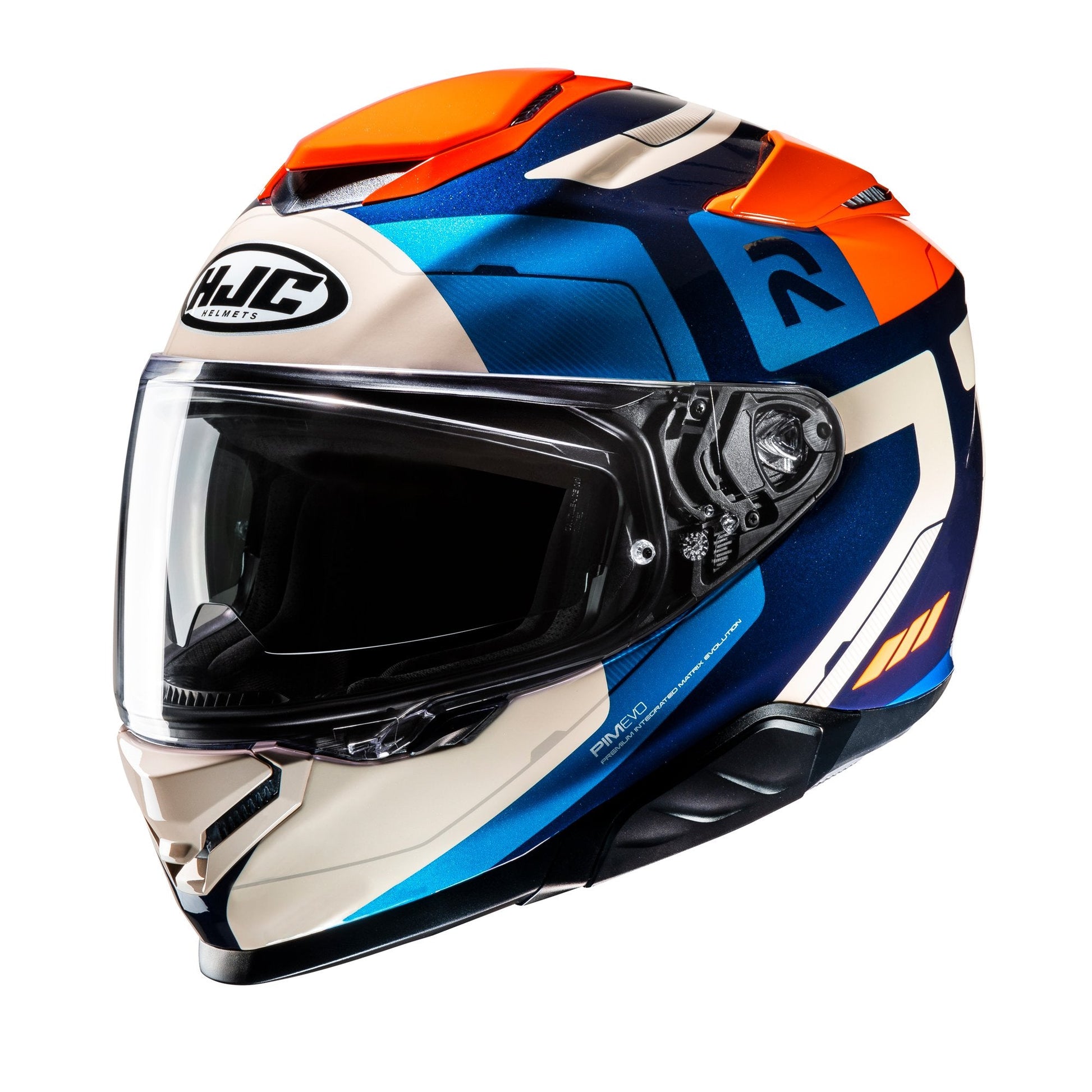 HJC RPHA 71 Motorbike Full Face Helmet Cozad MC27 Blue Orange / Fluo Yellow-Win Impex Moto