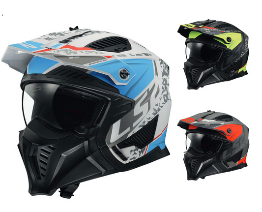 LS2 OF606 DRIFTER DEVOR OPEN FACE HELMET ECE22.06-Win Impex Moto