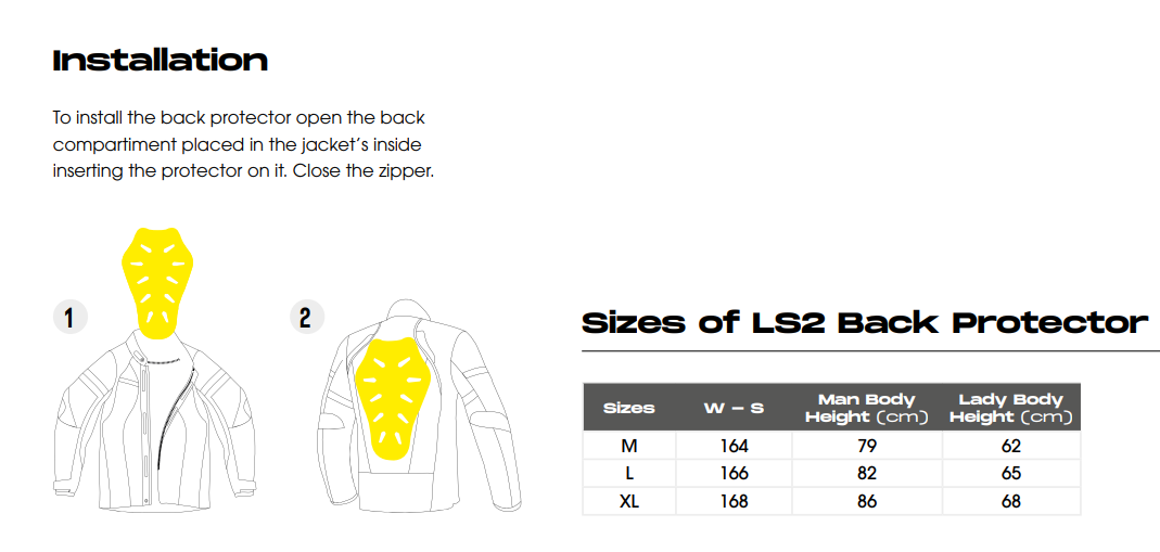 LS2 Back Protector - New Soft high Performance Level 2 Protection-Win Impex Moto