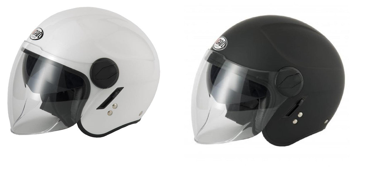 VCAN H595 Motorcycle Motorbike Open Face Dual Visor Crash Helmet-Win Impex Moto