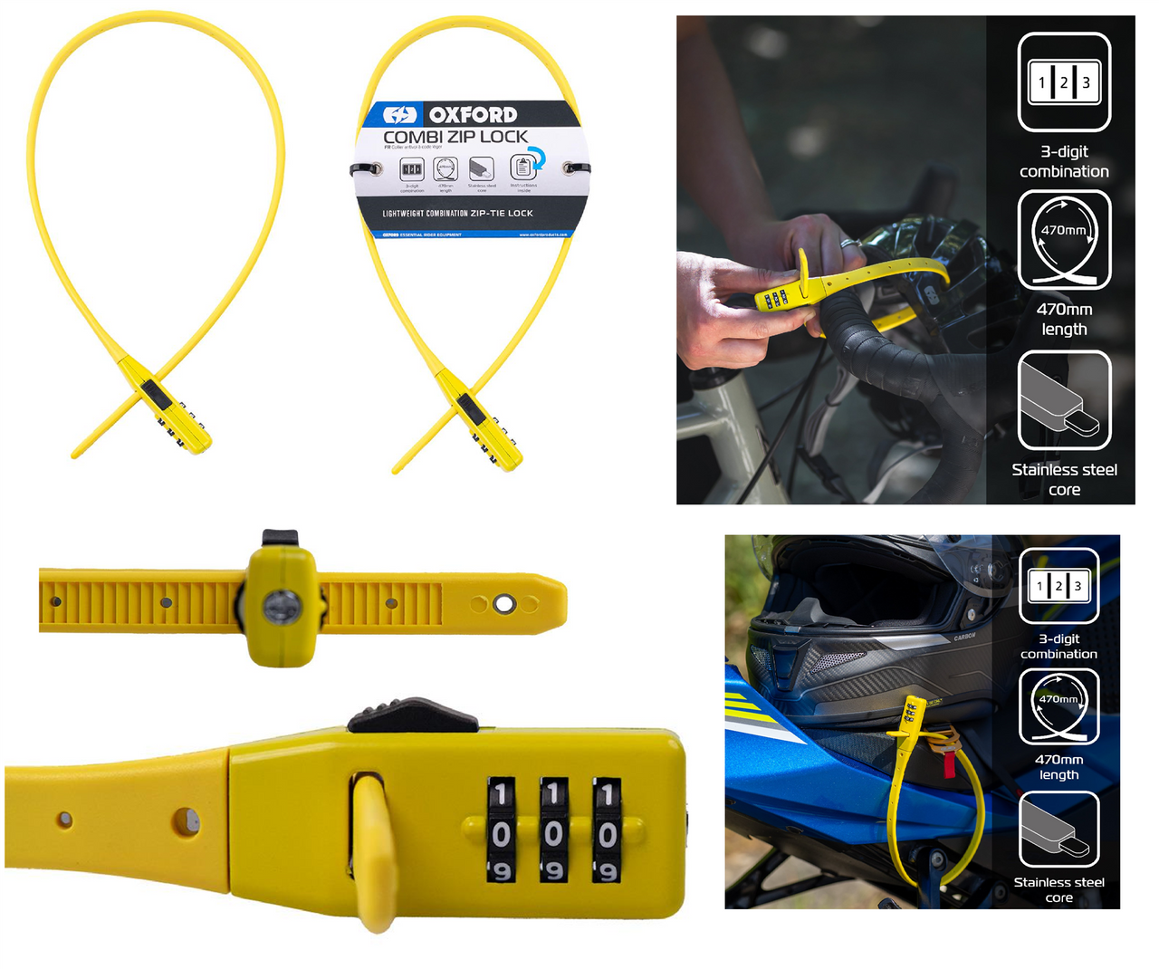 Oxford Combi Zip Lock Yellow-Win Impex Moto