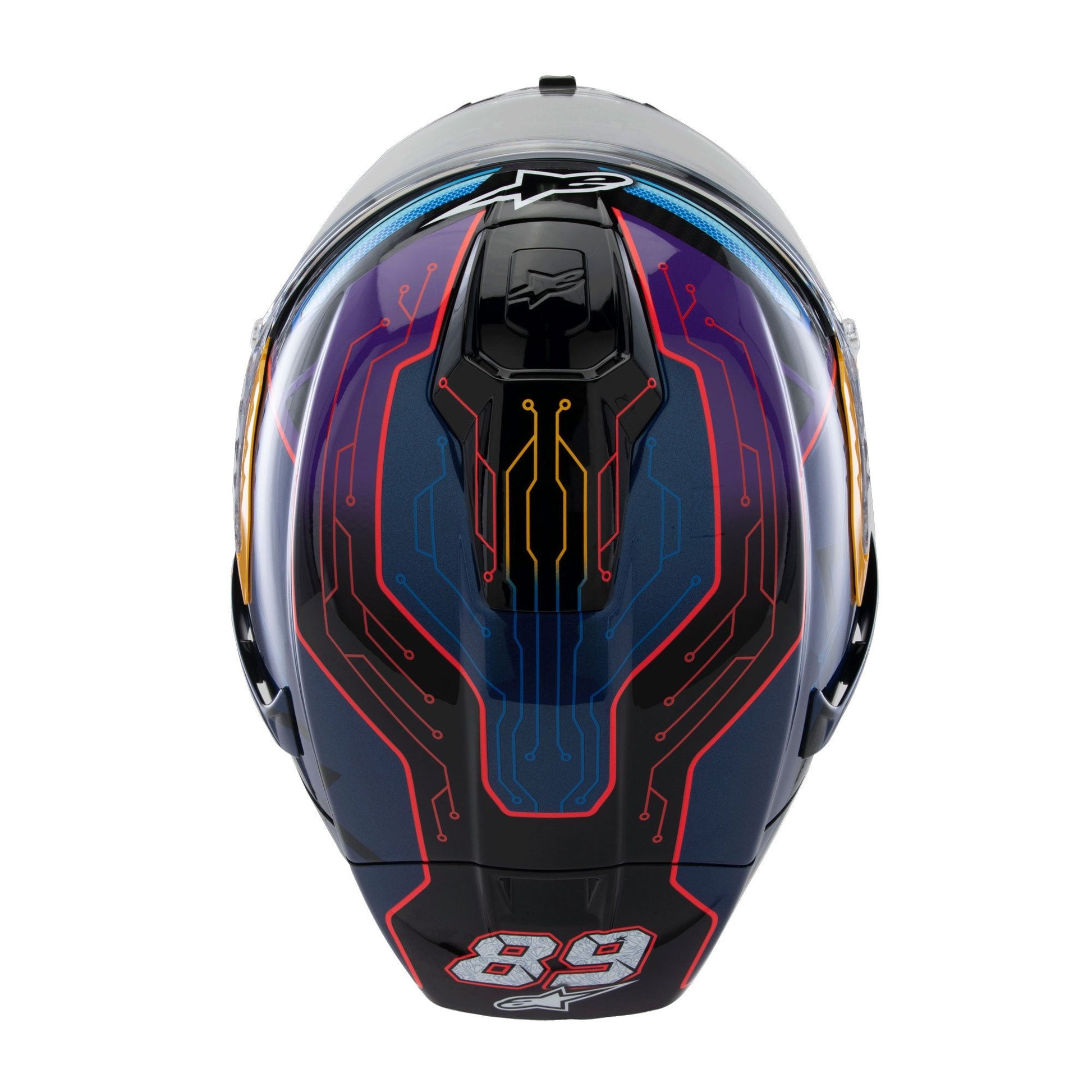 Alpinestars Supertech R10 Martinator R01 Full Face Motorcycle Helmet | Blue, Purple & Red Gloss Finish-Win Impex Moto