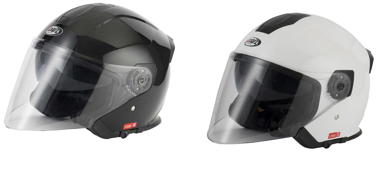 Vcan H586 Gloss White/Black Helmet-Win Impex Moto