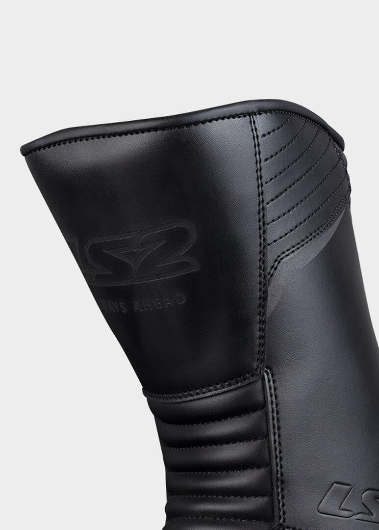 LS2 Urano Cowhide Leather Motorbike Boots Waterproof Black-Win Impex Moto