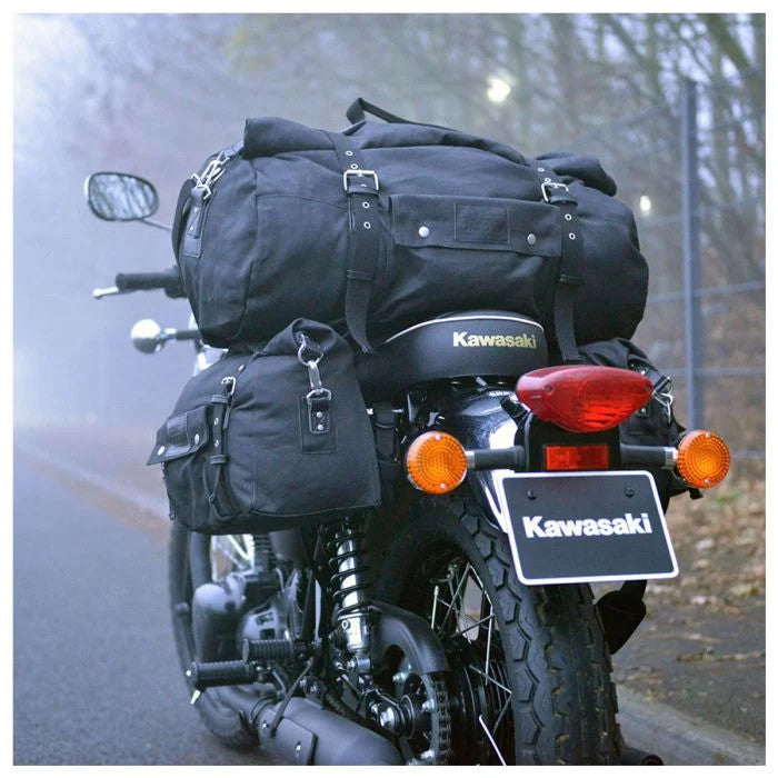 Oxford Heritage Motorcycle Roll Bag Panniers Luggage Black 30L-Win Impex Moto